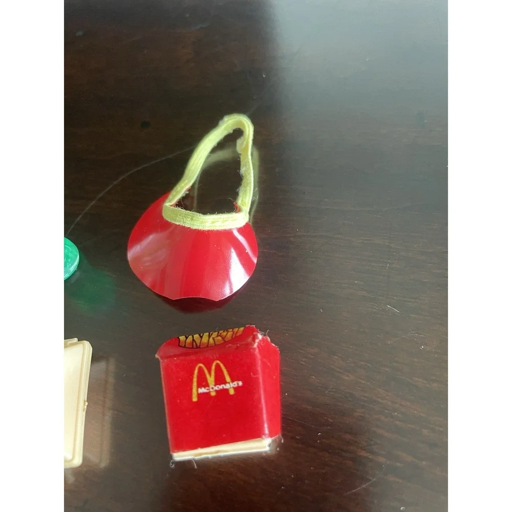 Vintage 4 Pc Barbie Doll McDonalds Miniature‎ Visor Fries Coca Cola Big Mac
